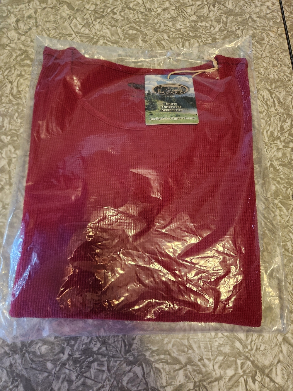Backpacker's Red Ribbed Long Sleeve Tee - Picture 7 of 10
